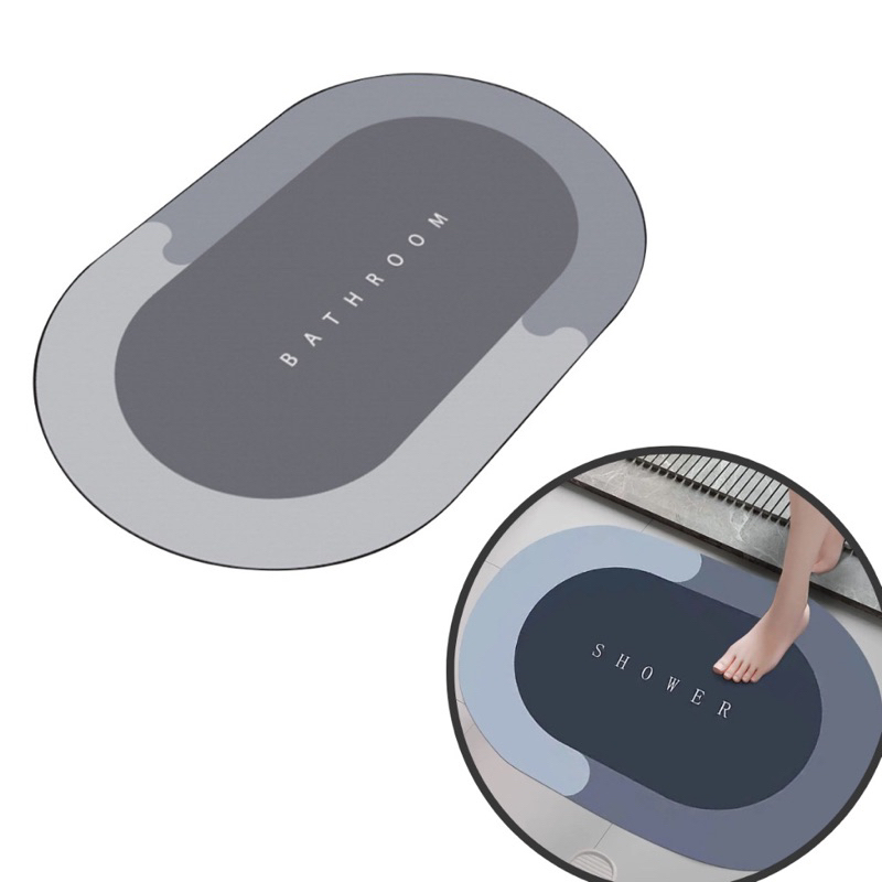 Tapete Antiderrapante de Banheiro Super Absorvente Secagem Rápida Chuveiro Cozinha Varanda 38*58*4 CM