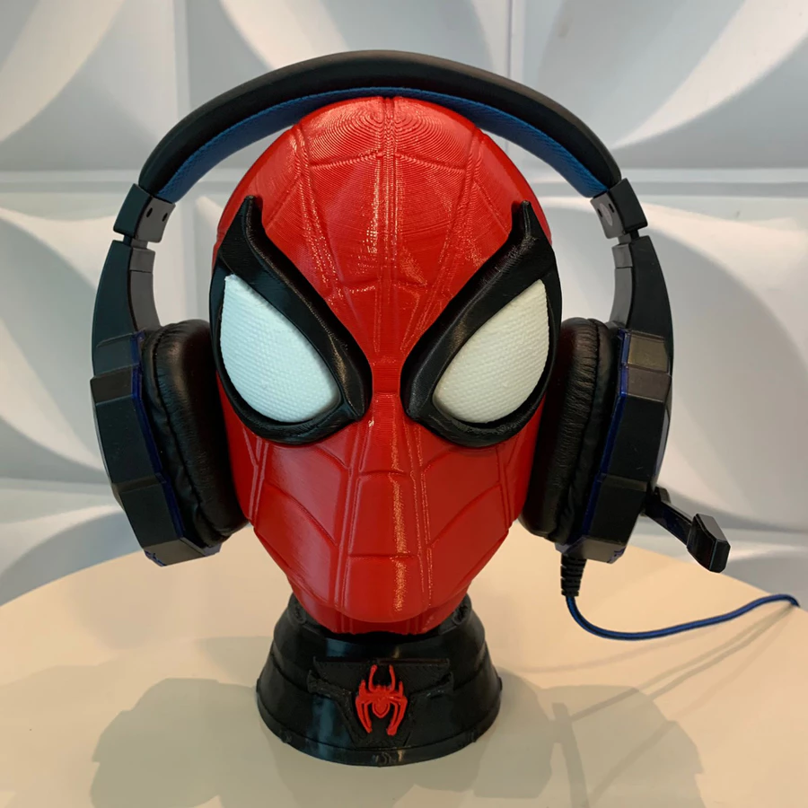 suporte de fone ouvido gamer - headset - homem aranha - spider man (Vermelho)