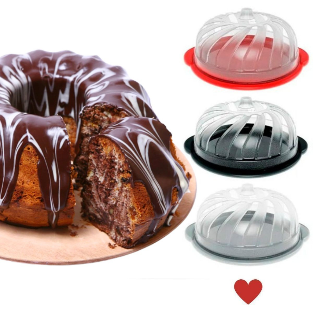 Boleira Suporte Porta Bolo Pudim Manjar Sobremesas c/ Tampa Gourmet Transparente p/ Festas Eventos Aniversários