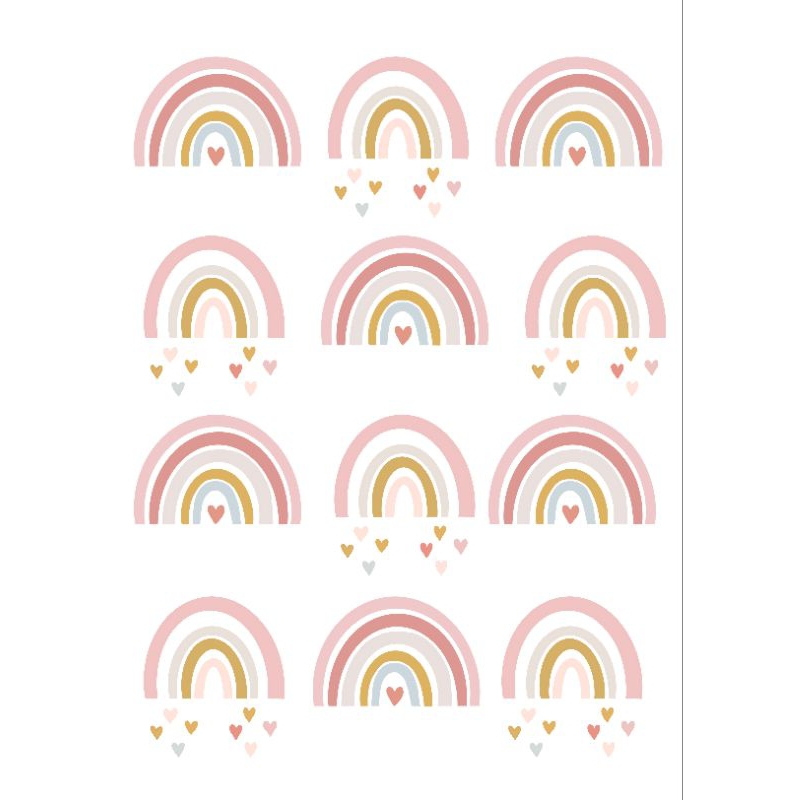 60 Adesivos de parede autocolante arco íris decoração quarto infantil menina