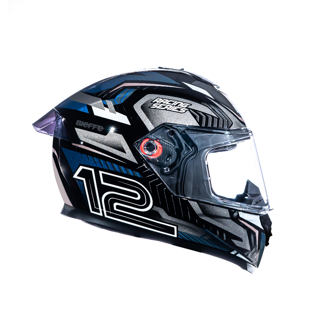 Capacete Bieffe B-12 Misano Preto Brilho c/ Grafite