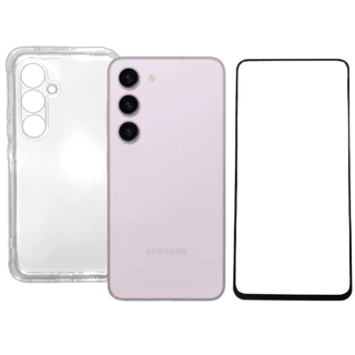 Capa Capinha Case Para Galaxy S23 Transparente Anti-Shock + Película 3D