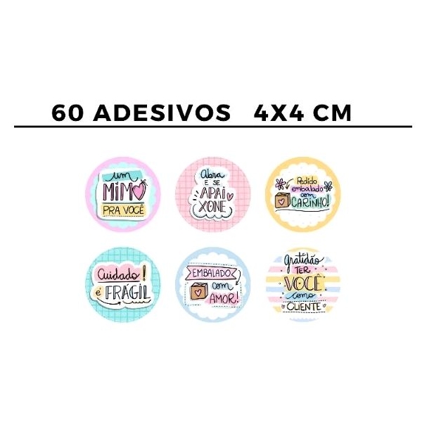 60 adesivos personalizados variados 4x4cm | Shopee Brasil