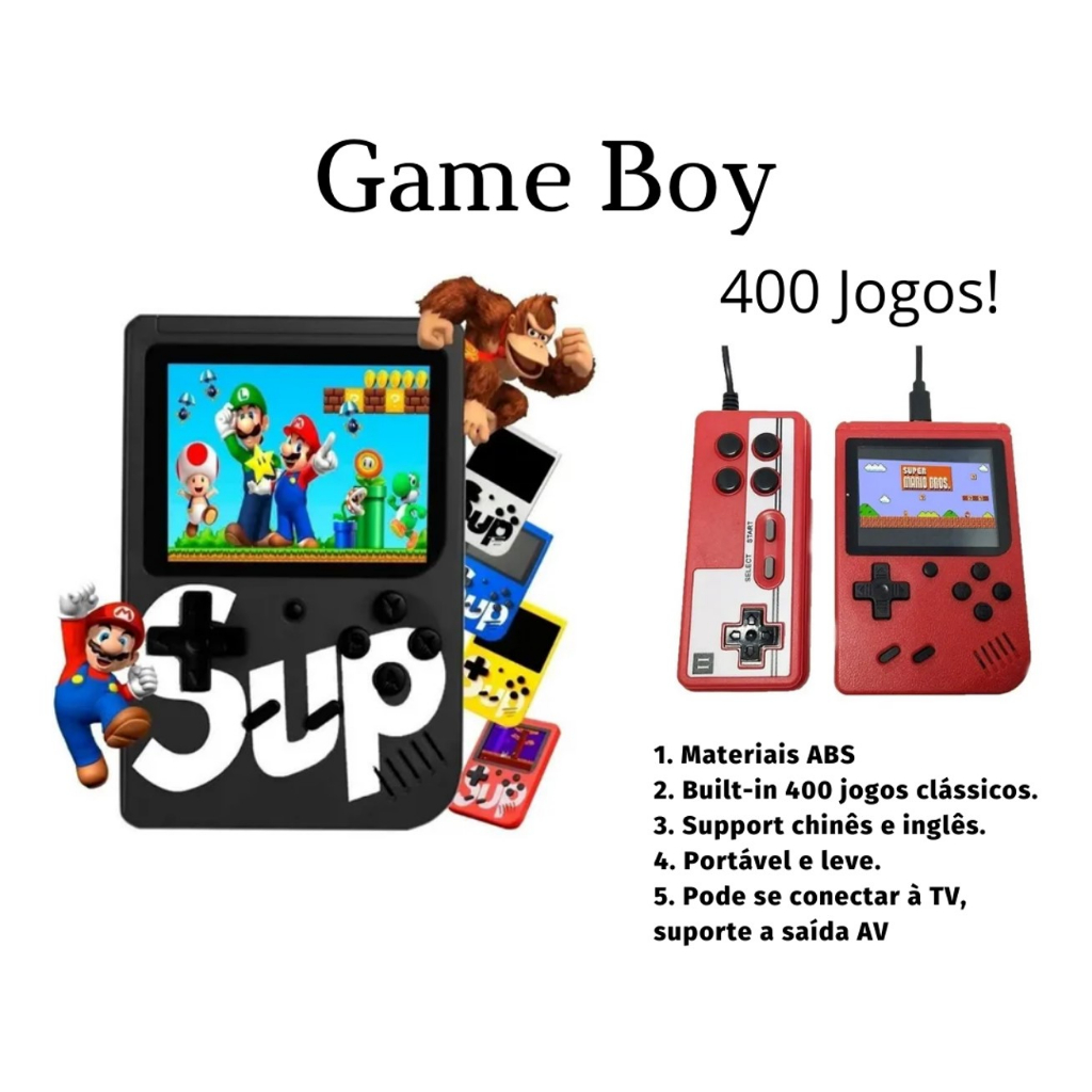 3 Polegadas Mini Gameboy Psp Controllers Fc Built-in 400 Jogos Clássicos  Nds Nes Gamepad Contra Super Mario Gbc Consoles de jogo portáteis