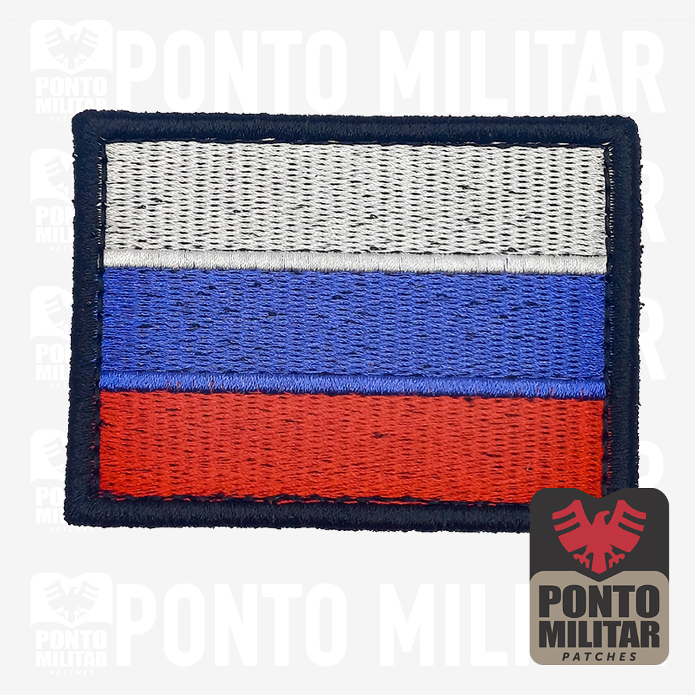 Bandeira da Rússia Patch Bordado 7x5cm - Ponto militar
