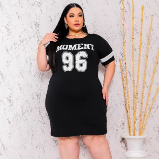 Vestido Estampado Plus Size Curve Curvy Camisão Moda Gringa Verão veste até 56 Camisetão Feminino