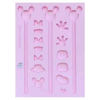 Molde de silicone 3 Canetas Mickey Super Slim + 13 pingente