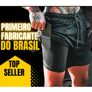 Shorts Masculino 2 em 1 Corrida Forrado