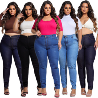 Calça Plus Size Jeans Feminina Com Lycra Tamanho Grande (escolha)