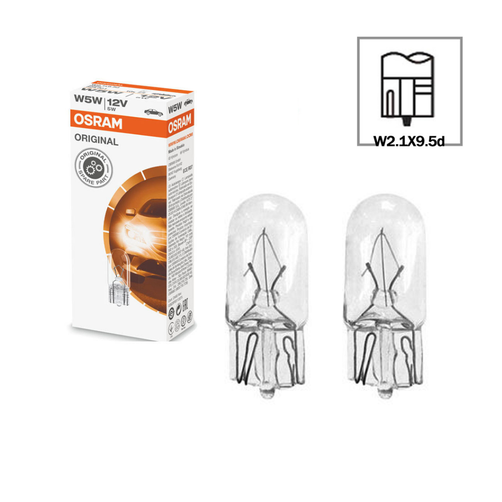 2 Lâmpadas Pingo Osram 12V 5W - Para Farolete e Placa Osram