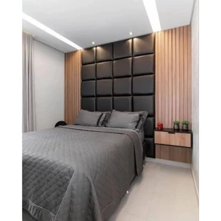 kit com 24 módulos Estofados para Cabeceira medindo 40x30 (cobre 160x1,80) cama Casal, Queen.
