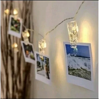 Cordão luminoso de plastico com pregador para fotos 2 metros - Luz de led