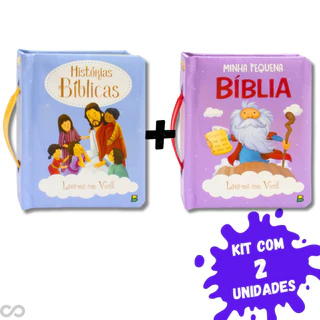 Kit 2 Bíblia Infantil Livro Histórias Bíblicas E Minha Pequena Bíblia Leve Me Com Você Capa Dura