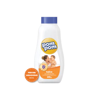 TALCO INFANTIL POM POM SUAVE C/1FR X 200G em Oferta na Shopee