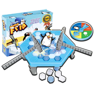 BRINQUEDO INFANTIL PINGUIM QUEBRA GELO JOGO INTERATIVO DE MESA TABULEIRO EDUCATIVO KIT ORIGINAL PARA CRIANÇA PINGUIN NUMA FRIA + BARRIL PIRATA + PULA BATATA PUXA BATATINHA + TIRA VARETAS + QUEM SOU EU MENINO MENINA