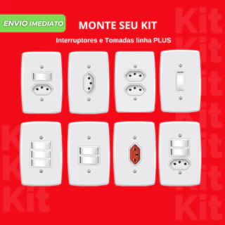Tomadas 10A/20A Interruptores Paralela/Simples Placa Cega linha PLUS Walma