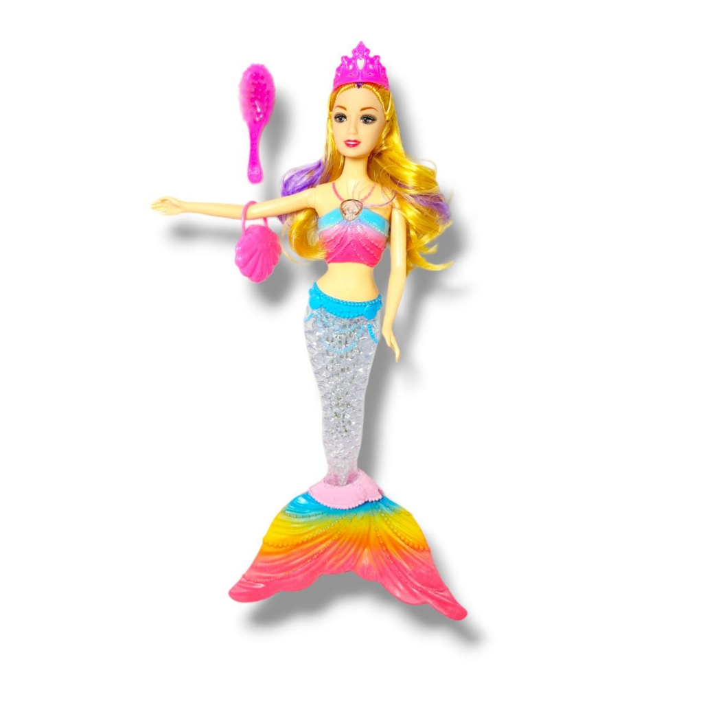 Boneca Barbie Sereia Luz E Brilho - Morena Cmg75 - MP Brinquedos
