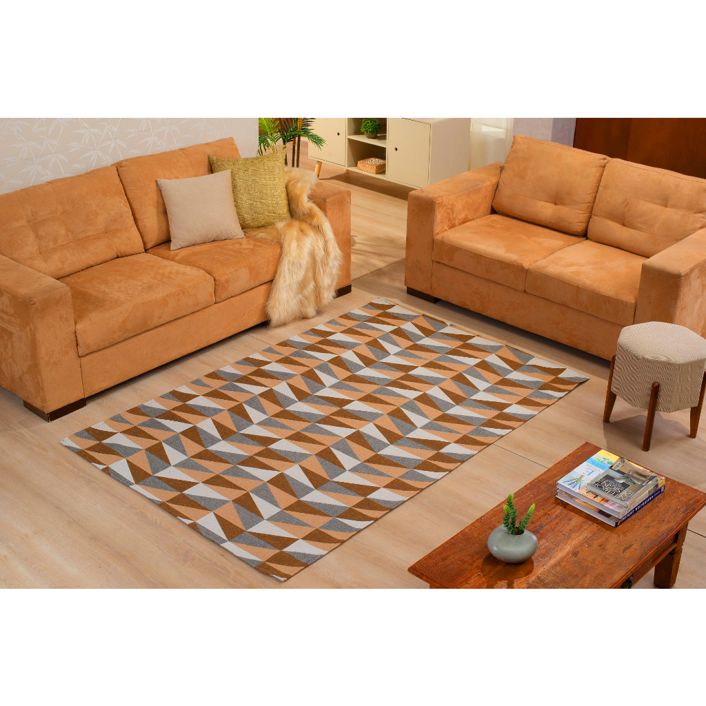 Tapete Sala 1,80 X1,40 Jacquard Rustico 12x S/juros Compre