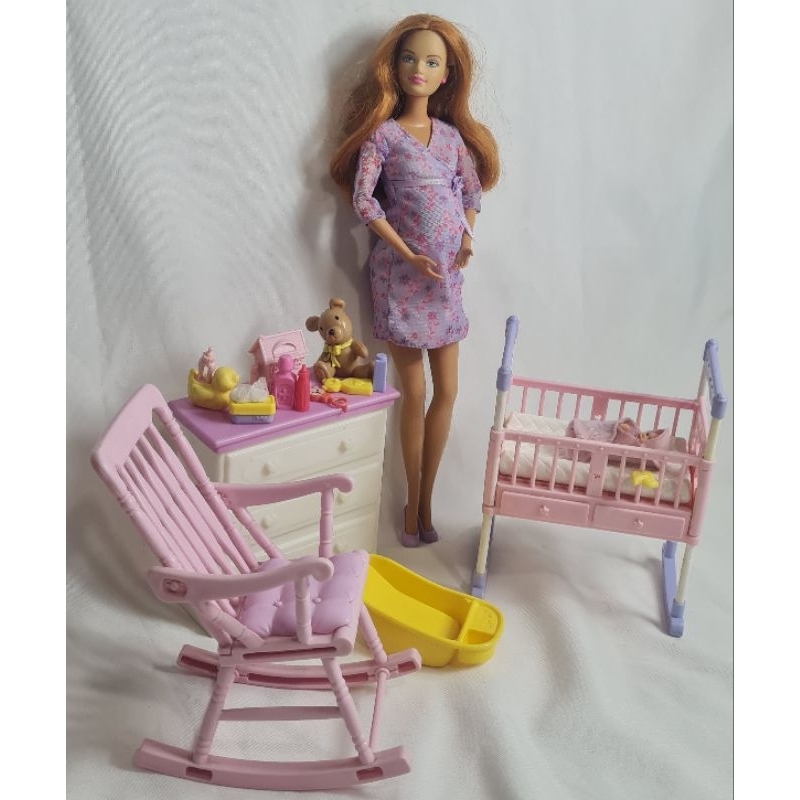 Barbie Midge Happy Family Mattel Grávida com barriga bebê e quarto com  acessórios