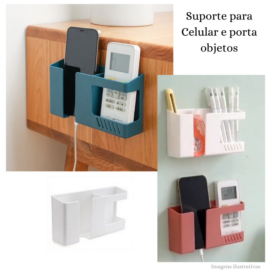 Suporte Multiuso De Parede Adesivo Para Celular Controle Remoto Porta