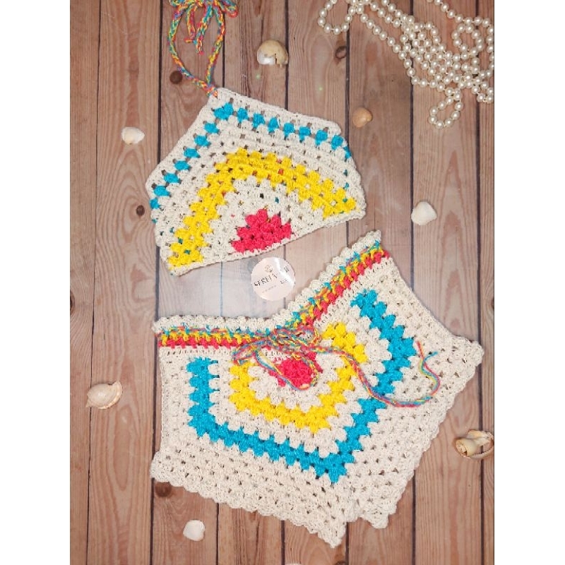 conjunto short e cropped blogueirinha ♥️ #croche #crochet #infantil #b