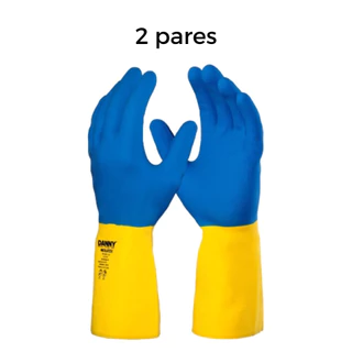 Kit 2 Luvas Limpeza Neoprene Látex EPI Trabalho Cozinha Serviços Gerais Neolátex CA 5774 Danny