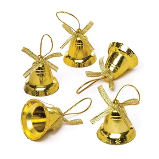 Kit 12 Enfeites De Natal Mini Sino Decoração Pendente Árvore