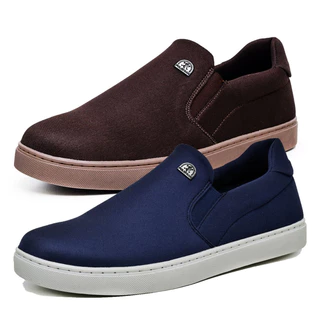 Kit 2 Tênis Masculino Slip On Sapatênis Casual Polo Fran- Bali