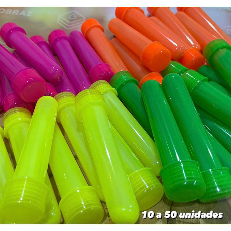 KIT TUBETE NEON 13 CM LEMBRANCINHA DE FESTA