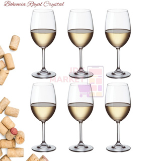 Jogo Kit de 6 Tacas Para Vinho/Agua de Cristal Bohemia Martina 350ml