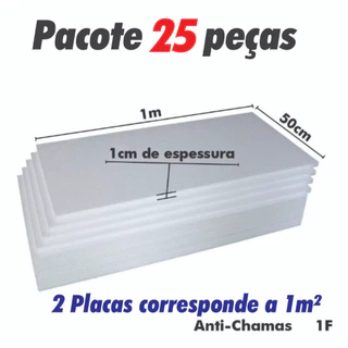 25 Placas De Isopor Antichamas Espessura 10mm ( 1cm ) Pacote C/25 Unidades 100x50x1cm