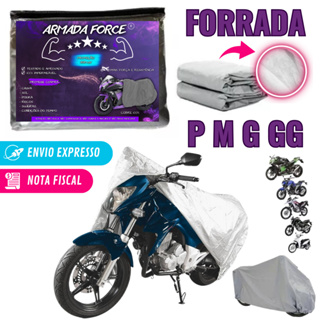 Capa Pra Moto Forrada 100% Impermeável Armada Force Protege Sol Chuva Poeira Com e Sem Forro P M G e GG Proteção Anti-UV