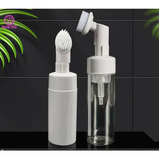 Frasco Pump Espumador Com Escova De Silicone Para Lavar O Rosto Limpeza Facial Pós Demaquilante Formulações Para Barba 100ml