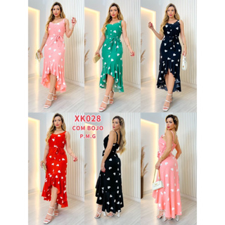 Vestido Longo irregular com Alcinha CONTROLADA / Xk028