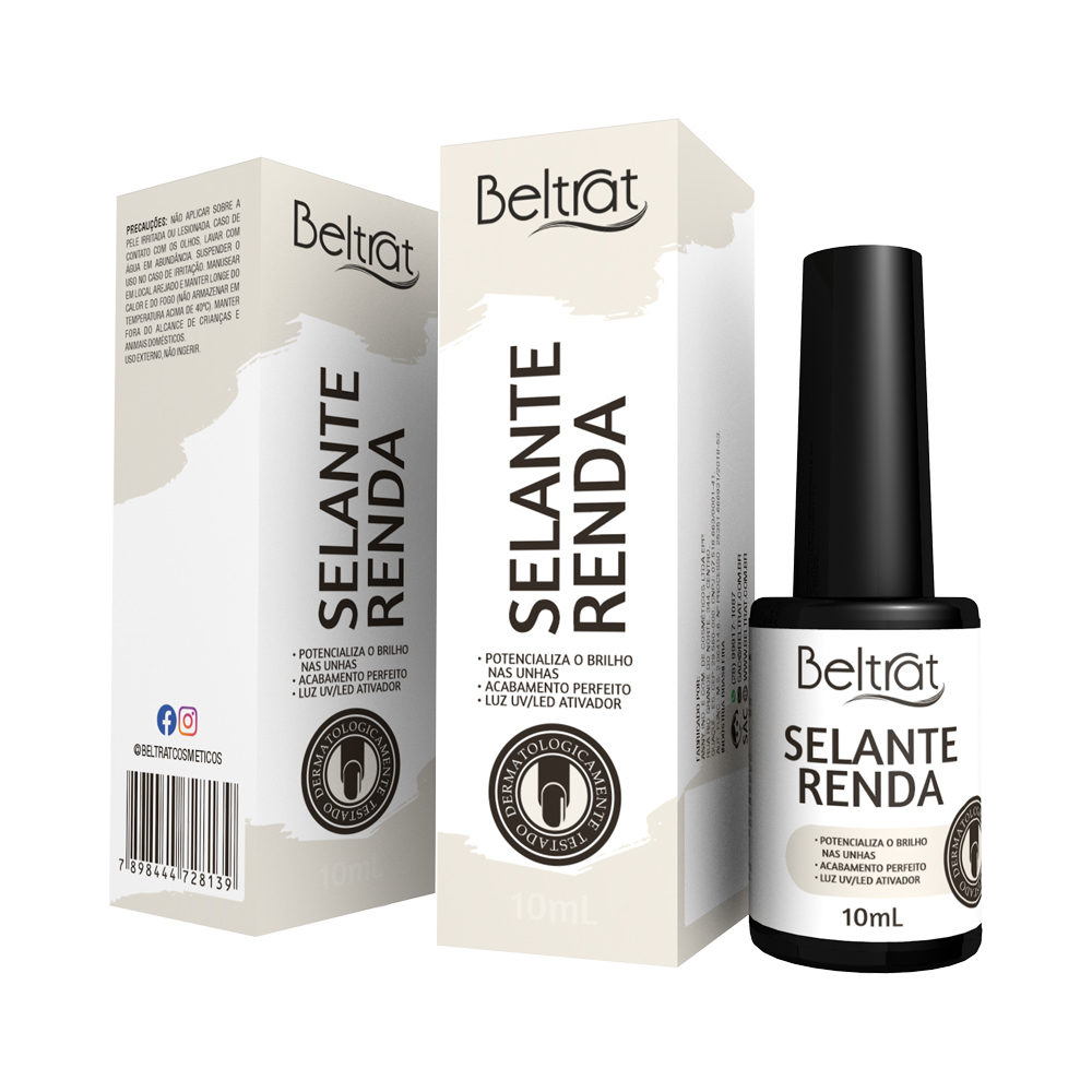 Selante Cor RENDA Top Coat Finalizador para Unhas 10ml - Beltrat