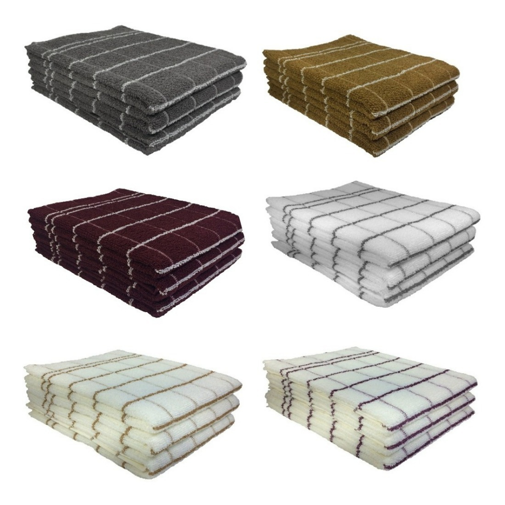 Kit 12 Panos de Prato Copa Chef Premium Atoalhado 100% Algodão Teka - Listrado