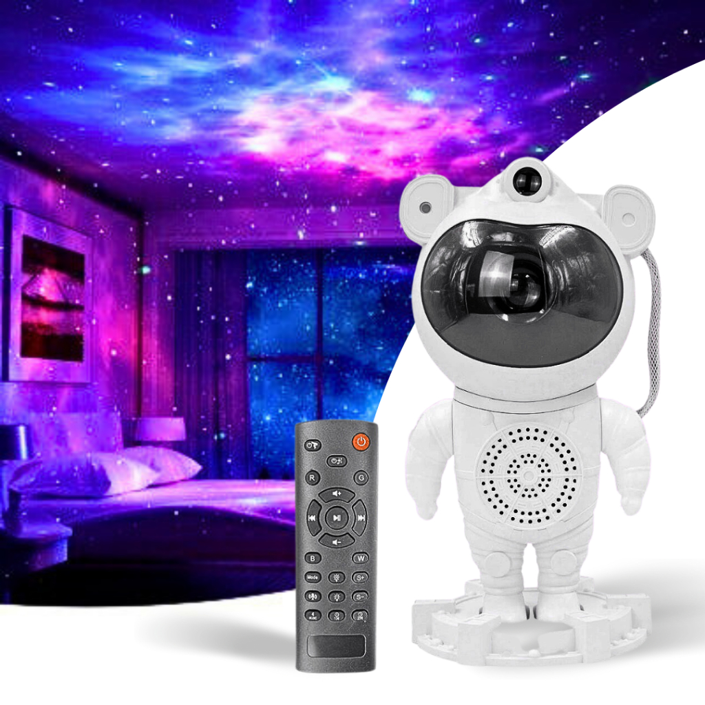 Astronauta Projetor Gal Xia Estrelas Luz Som Projetor Bluetooth Lumin Ria Usb Com Alto Falante