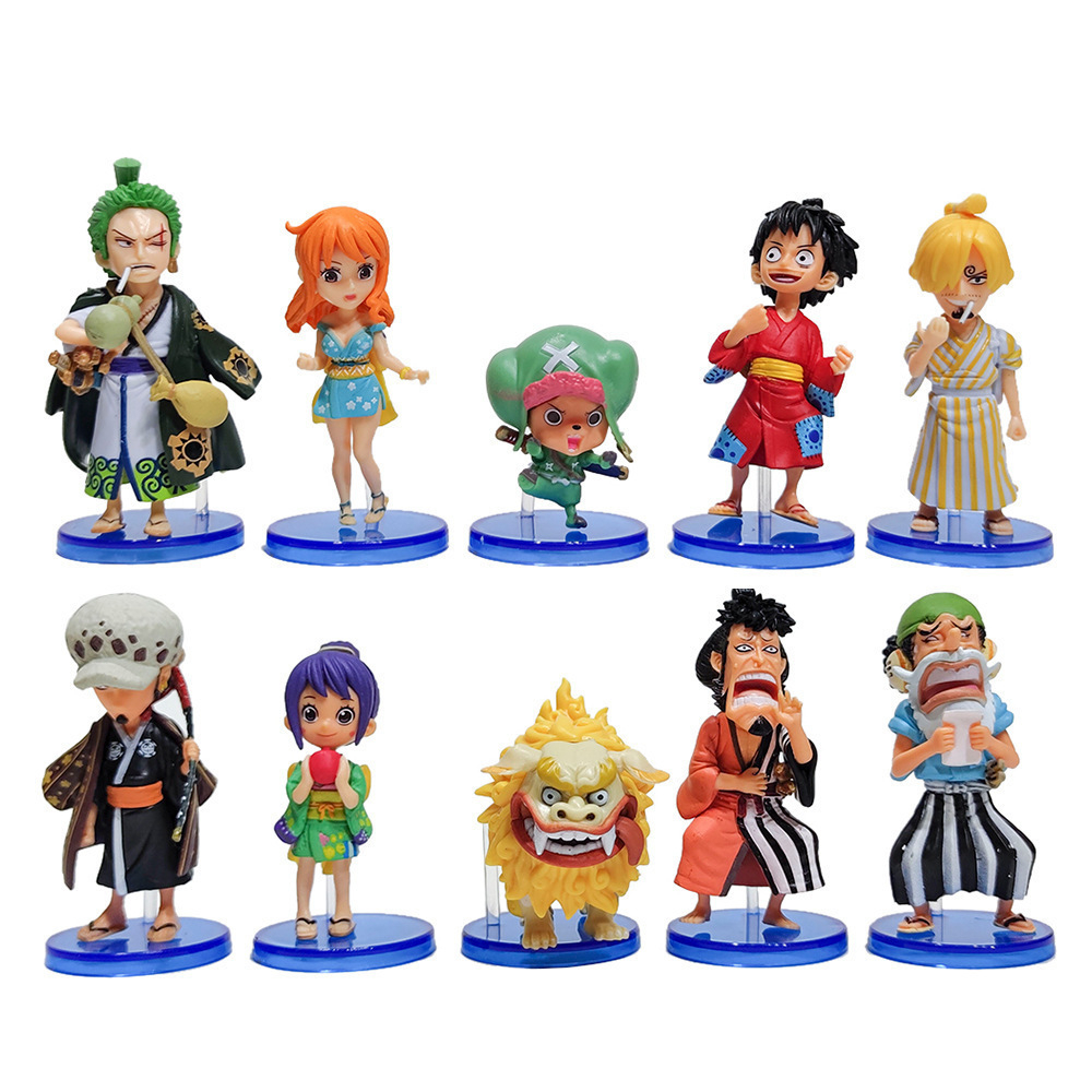 Anime DXF One Piece Film Gold Grandline Men 9pcs/set 15th Anniversary  Characters Luffy Figure Collection Toys
