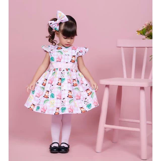 Vestido Infantil Fazendinha Vaquinha Menina Baby Promoção Barato