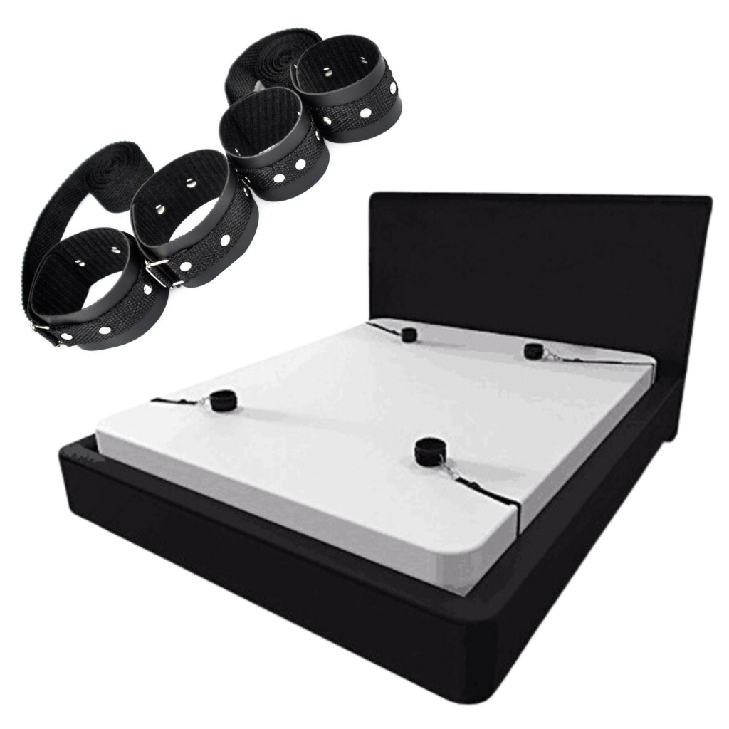 Kit Bondagem 4 Algemas de Amarrar na Cama