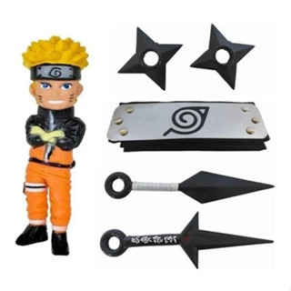 Kit Completo do Naruto Aldeia da Folha Vem Com Kunai Shuriken Bandana e Um  Boneco do Naruto no Shoptime