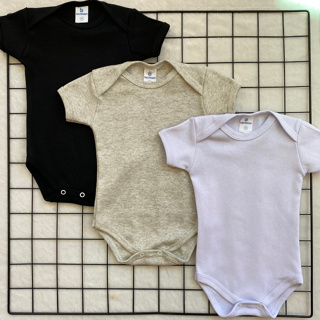 Kit com 3 Bodies Infantil Bebê Neutros Dia a Dia 100% Algodão