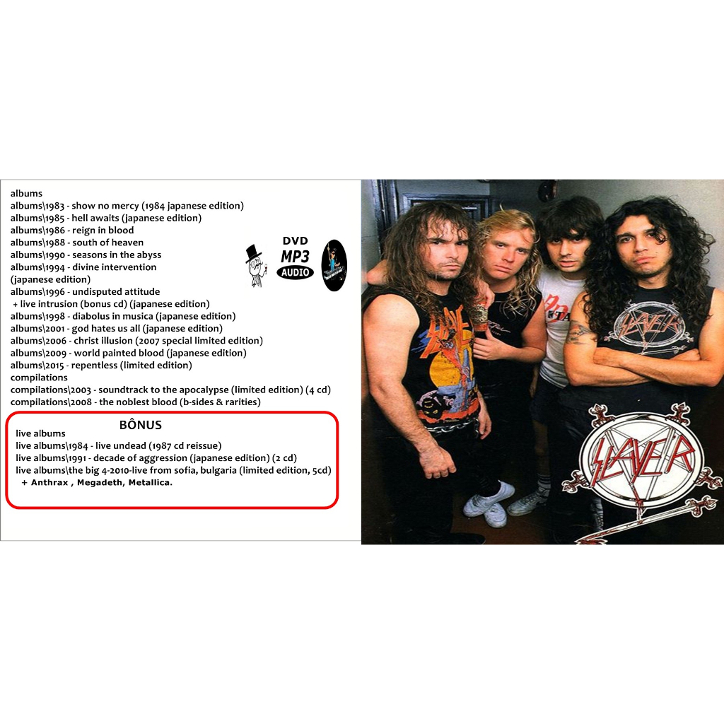 SLAYER DISCOGRAFIA Shopee Brasil