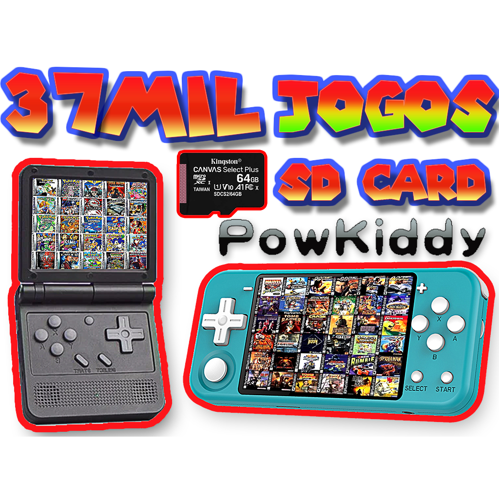 Super cartão 37Mil jogos Powkidd V90 Q90 Custom Rom Atualizada 2023