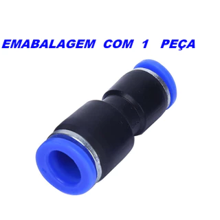 PU PG Conexão Pneumática Engate Rapido União Reta Push Adaptador Mangueira de ar INSTANTANEA - PACOTE 1 PEÇA