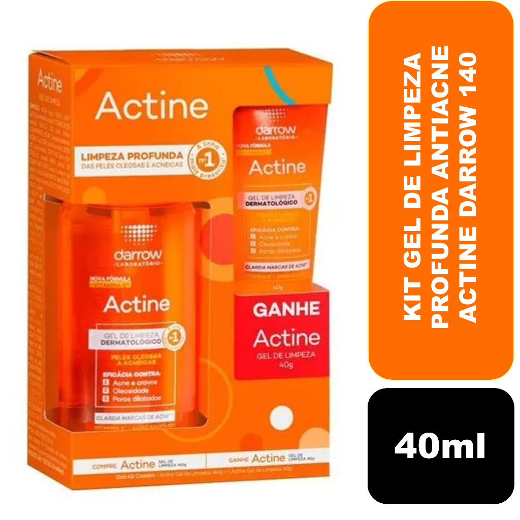 Kit Gel De Limpeza Profunda Antiacne Actine Darrow 140+ 40ml
