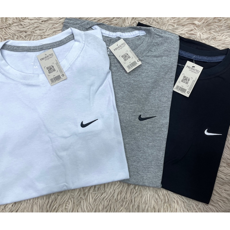 Camiseta lisa Nike logo bordado foi 30’1 Algodão