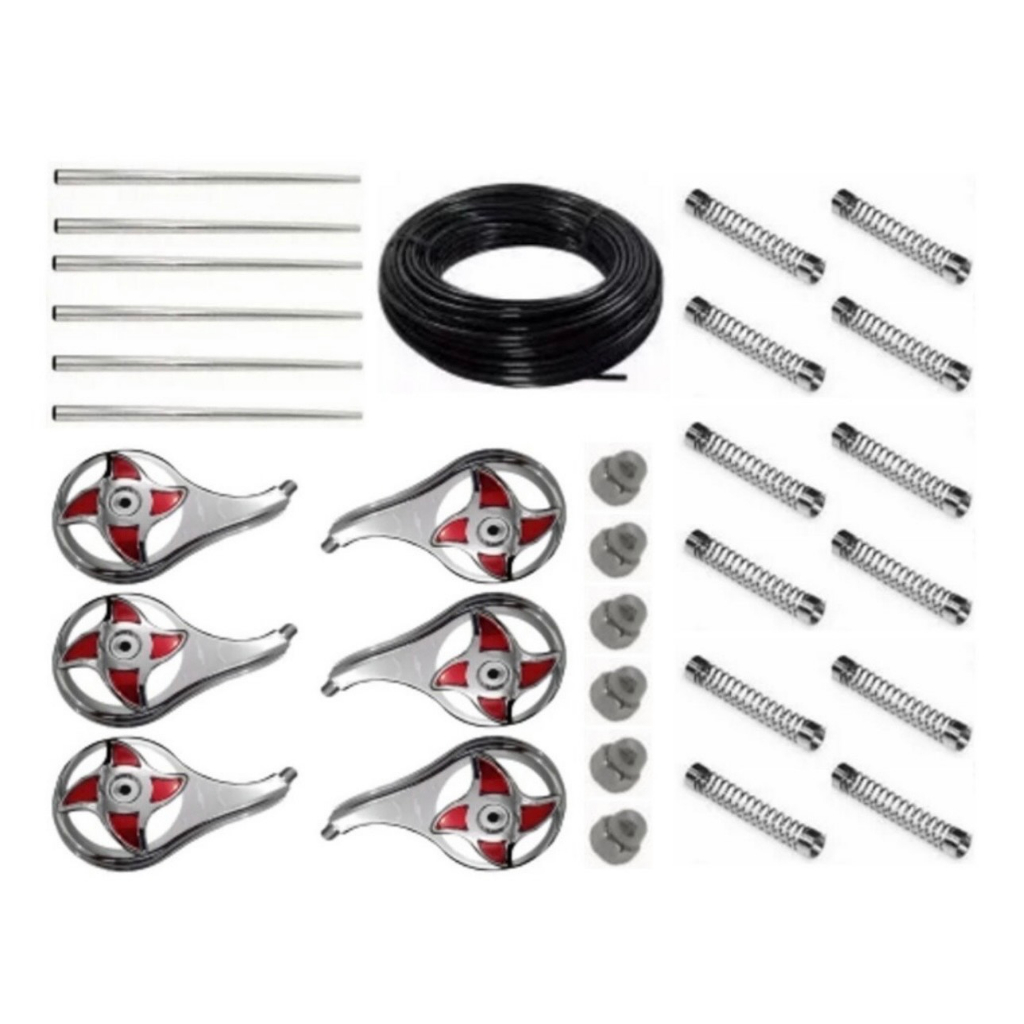 Kit De Rodoar Caminhão 6 Calota +6 Cano 70cm +12 Molas + 6 Porcas Calota +10mt de Mangueira