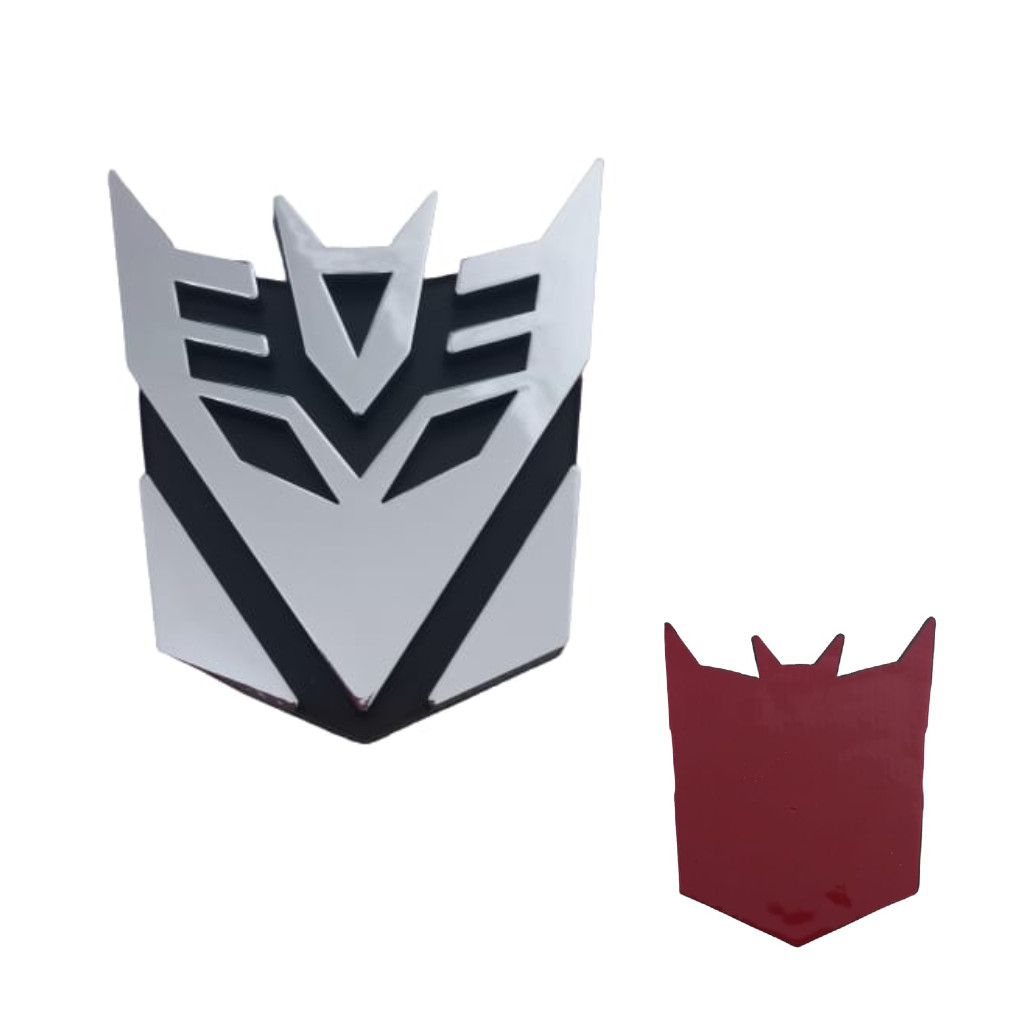 Emblema Adesivo Injetado Transformes Decepticon Cromado Carro/moto
