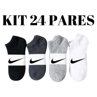 Kit 24 pares de meias soquete invisivel algodão